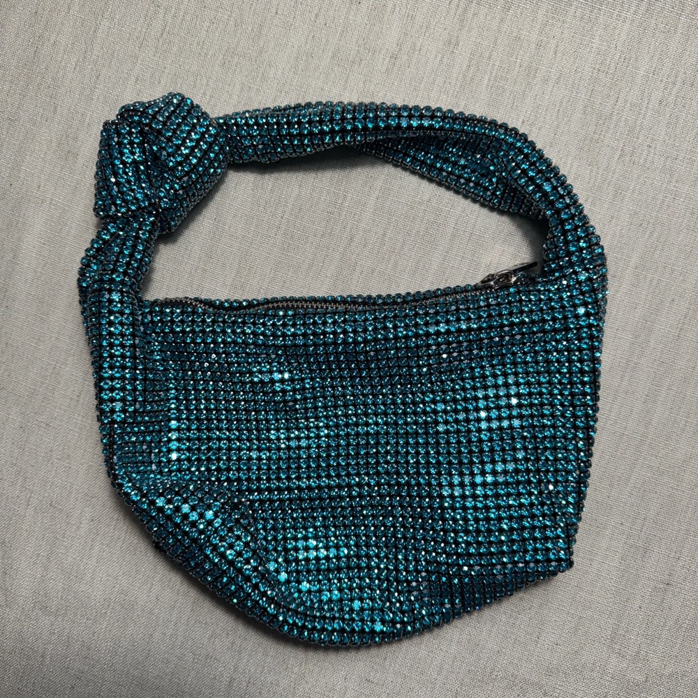 Sparkling Teal Beaded Handbag